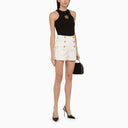 Pantaloncini di jeans bianchi balmain con pulsanti