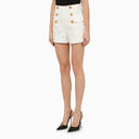 Pantaloncini di jeans bianchi balmain con pulsanti