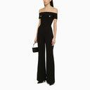 Balmain Black Viscose Jumpsuit With Jewelled Buttons