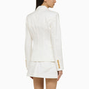 Balmain White Double Breasted Cotton Jacket