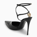 Dolce & Gabbana Black Patent Leather Slingback con logotipo