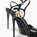 Dolce & Gabbana Black Patent Leather Slingback con logotipo