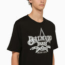 Maglietta Balmain Black Crew Neck con logo