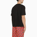 Maglietta di cotone nera martine rosa con logo