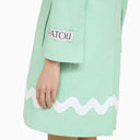 Patou Single Breasted Mint Green Cotton Coat