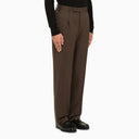 Pt Torino Taupe Regular Wool Trousers