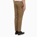 Pt Torino Beige Cotton Slim Trousers