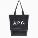 A.P.C. Axelle Tote Bag In Denim And Leather - Balardi