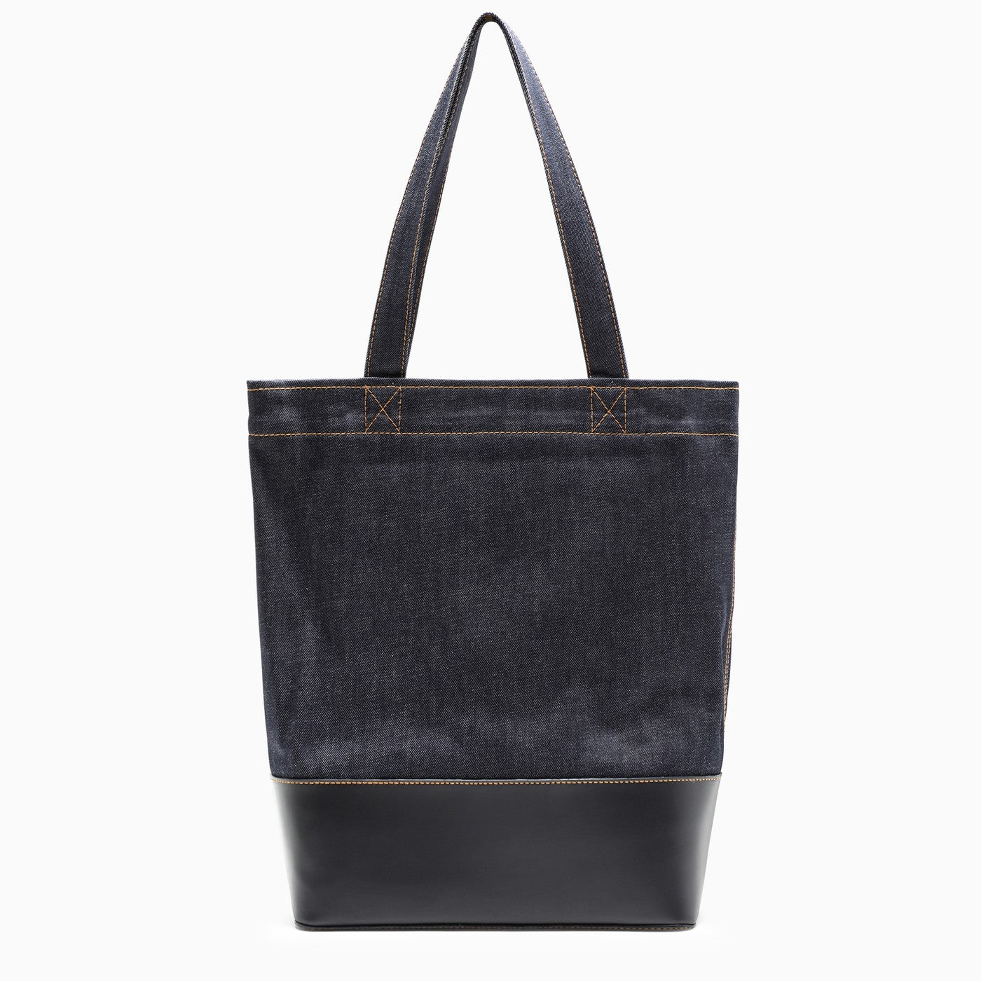 A.P.C. Axelle Tote Bag In Denim And Leather | Balardi