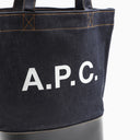 A.P.C. Axelle Tote Bag In Denim And Leather - Balardi