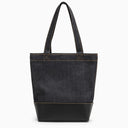 A.P.C. Axel Navy Blue Small Cotton Tote Bag With Logo