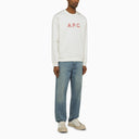 A.P.C. Logoed White/Red Crewneck Sweatshirt
