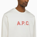 A.P.C. Logoed White/Red Crewneck Sweatshirt