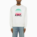 A.P.C. Logoed White/Red Crewneck Nolan Sweatshirt
