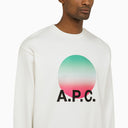 A.P.C. Logoed White/Red Crewneck Nolan Sweatshirt