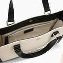 A.P.C. Camille 2.0 White/Black Cotton And Linen Tote Shopper Bag