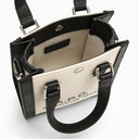 A.P.C. Camille 2.0 Beige/Black Cotton and Linen Tote Bag