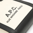A.P.C. Camille 2.0 Beige/Black Cotton and Linen Tote Bag