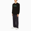 A.P.C. Black Crewneck Sweatshirt With Green Logo