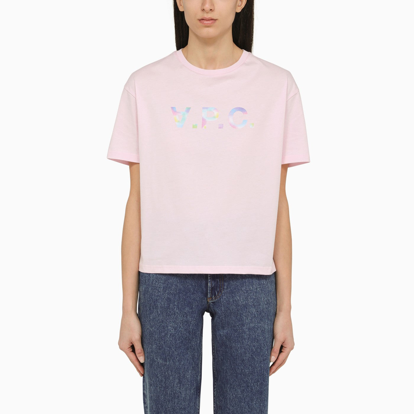 A.P.C. Pink Cotton T Shirt With Logo | Balardi