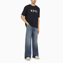 A.P.C. Logoed Navy Crewneck T Shirt