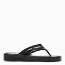 Coperni Black Leather Flip Flop con logotipo