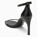 Sandale de coperni haut en cuir noir avec logo