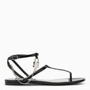 Dolce & Gabbana Black Patent in pelle perizoma Sandalo con catena