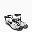 Dolce & Gabbana Black Patent in pelle perizoma Sandalo con catena