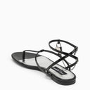 Dolce & Gabbana Black Patent in pelle perizoma Sandalo con catena