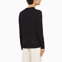 Suéter de cuello tripulado de lana azul de Drumhr