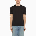 Camiseta de la tripulación de algodón azul de Drumhr