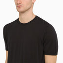 Camiseta de la tripulación de algodón azul de Drumhr