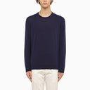 Suéter de cuello de tripulación de algodón azul de Drumhr