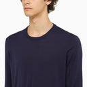 Suéter de cuello de tripulación de algodón azul de Drumhr