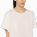 P.A.R.O.S.H. Cream Coloured Silk T Shirt