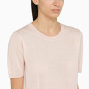 P.A.R.O.S.H. Peach Wool And Cashmere Short Sleeved Top