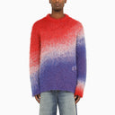 Erl Blue/Red Shaded Crew Neck Jumper