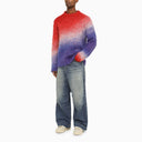 Erl Blue/Red Shaded Crew Neck Jumper