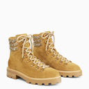 Jimmy Choo Eshe Suede Camel Chel Boot avec des cristaux