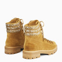 Jimmy Choo Eshe Suede Camel Chel Boot avec des cristaux