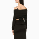 Dolce&Gabbana Black Top With Boat Neckline - Balardi