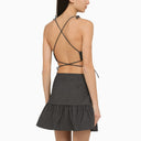 Ganni Grey Pinstripe Top With Laces