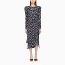 Alessandra Rich Blue Draped Midi Dress - Balardi