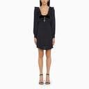 Alessandra Rich Navy Dress With Ruffles