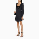 Alessandra Rich Navy Dress With Ruffles