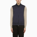 Loro piana marineblauw nylon vest met zip