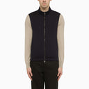 Loro piana marineblauw nylon vest met zip