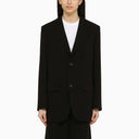Ami Paris Black Single Breasted Jacket In Wool