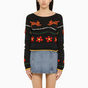 Kenzo Black Crew Neck Sweater With Inlay